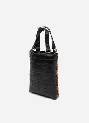 Borsa a mano Samira con stampa animalier piccola e tracolla ED rimovibile. Tasca per il denaro Misako