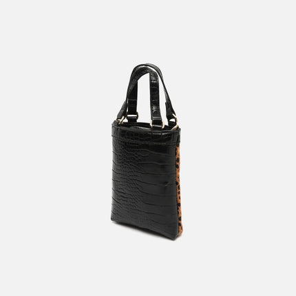 Borsa a mano Samira con stampa animalier piccola e tracolla ED rimovibile. Tasca per il denaro Misako