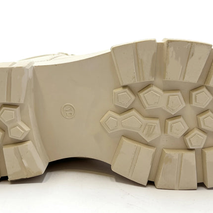 Beige combat boot with thick sole and side closure for women - lantian