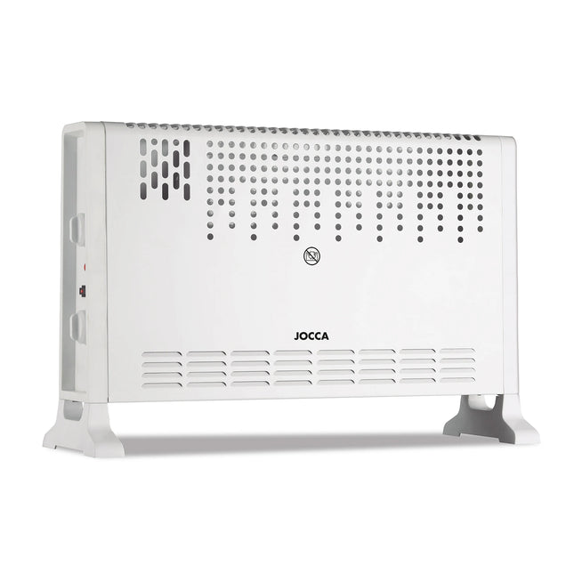 Electric Convector Heater JOCCA 2000W with Adjustable Thermostat, 3 Heat Levels, Turbo Function, Compact and Silent Design, Available in White or Black, Perfect for Low Consumption Heating.