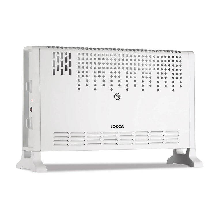 Electric Convector Heater JOCCA 2000W with Adjustable Thermostat, 3 Heat Levels, Turbo Function, Compact and Silent Design, Available in White or Black, Perfect for Low Consumption Heating.