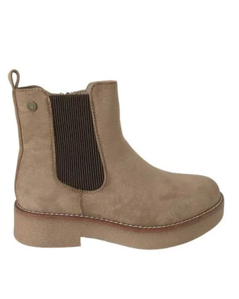 Flat crepe zipper boot 11443