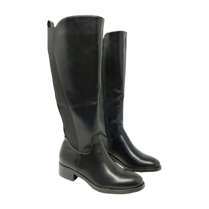 Women's knee-high riding boots with 3.5 cm low heel - evazorteon