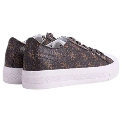 Guess Men's Sneakers Istria Low 4G Logo Leather Brown, comfortable and breathable athletic shoes suitable for casual wear and sports, featuring anti-slip design for enhanced grip.