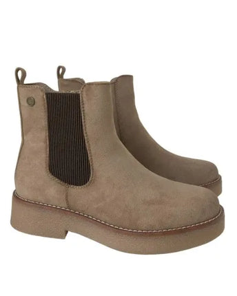 Flat crepe zipper boot 11443