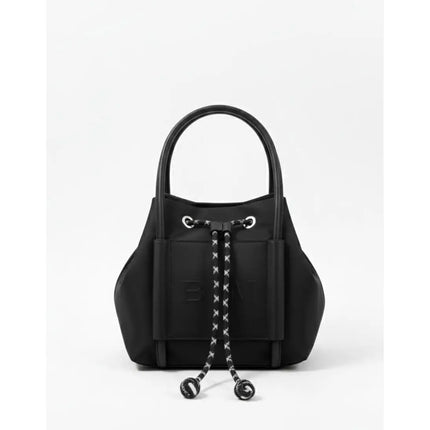 Borsa in Nylon BIM - Borsa a Secchiello da Donna con Chiusura a Coulisse - Elegante Borsa a Spalla con Tracolla Sportiva Rimovibile - Design Trendy Senza Marchio con Logo in Rilievo
