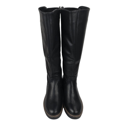 Pasarela concept women's high wedge boots black color casual boot elastic adjustable back zipper