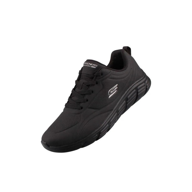 Skechers 117715 Women's Sneakers in Black - Comfortable and lightweight with ergonomic fit for all-day wear, perfect for casual outings or gym use, ensuring maximum comfort and style. PlatiNum
