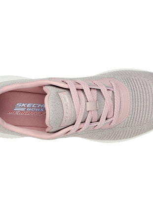 Skechers BOBS Squad Ghost Star - Women's Sneakers with Reflective Mesh Upper, Memory Foam Insole for Comfort, Seamless Design for Reduced Friction, and Flexible Rubber Sole for Traction - Ideal Comfortable Shoes for Daily Use PlatiNum