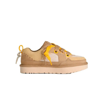UGG W Lo Lowmel Biarritz Women's Beige Sneakers, comfortable casual footwear with a breathable design, perfect for autumn and spring, ideal for walking and outdoor activities. PlatiNum