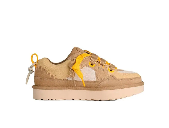 UGG W Lo Lowmel Biarritz Women's Beige Sneakers, comfortable casual footwear with a breathable design, perfect for autumn and spring, ideal for walking and outdoor activities. PlatiNum
