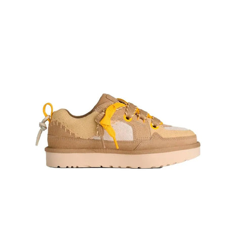 UGG W Lo Lowmel Biarritz Women's Beige Sneakers, comfortable casual footwear with a breathable design, perfect for autumn and spring, ideal for walking and outdoor activities. PlatiNum
