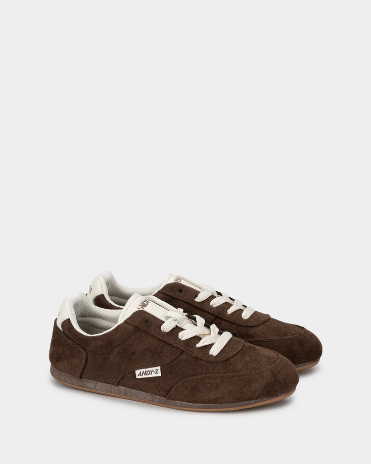 Retro women's shoes, ANDY-Z 8015 BROWN casual sneakers with lace-up closure, thin sole, and versatile fit, perfect for casual occasions, comfortable footwear for spring and autumn. PlatiNum