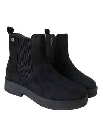 Flat crepe zipper boot 11443