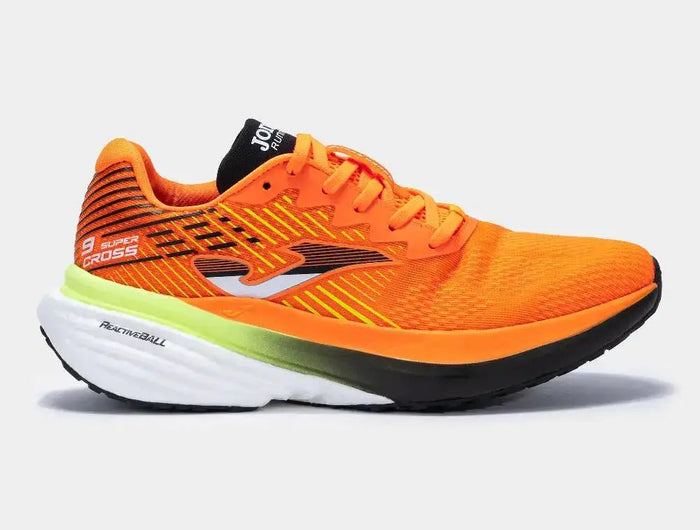 Joma Super Cross Men 2508 Orange Running Shoes feature ReactiveBall cushioning, breathable mesh upper, and high-traction sole for maximum performance in running and intense training, ideal for men seeking lightweight and resp PlatiNum