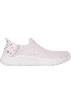 Skechers Slip-ins Go Walk Flex Sneakers for Women in Pink, featuring a flexible sole, lightweight cushioning, and ergonomic fit for comfortable all-day wear, ideal for casual and sporty looks.