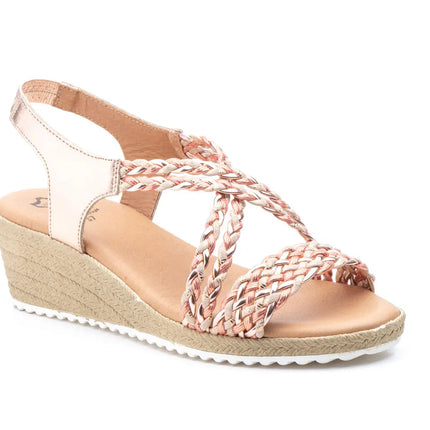 Braided wedge sandals various colors made in spain model 3326 sizes 36 to 41 jam PlatiNum