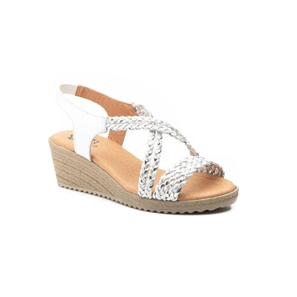 Braided wedge sandals various colors made in spain model 3326 sizes 36 to 41 jam PlatiNum