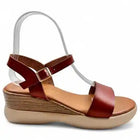 Timbos women's comfortable wedge sandal camel 131451 PlatiNum