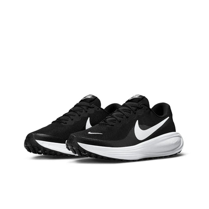 Nike Revolution 8 Black Men's Running Shoes, featuring a breathable mesh upper and foam insole for superior cushioning and comfort during runs, perfect for all running enthusiasts.