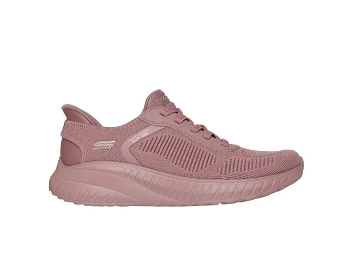 Skechers Bobs Squad Chaos Sneakers for Women in Vibrant Pink - Comfortable Cloud Goga Insoles, Lightweight Seamless Upper, Ideal for Casual and Sporty Outfits, Perfect Walking Shoes for Daily Use. PlatiNum