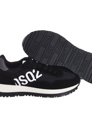 Dsquared2 Women's Running Sneakers SNW0212-01601681, breathable medium height shoes made with leather and textile for comfort, lace-up design perfect for casual and urban looks. PlatiNum