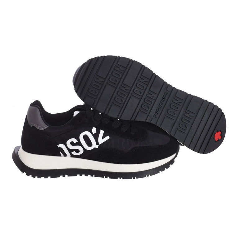Dsquared2 Women's Running Sneakers SNW0212-01601681, breathable medium height shoes made with leather and textile for comfort, lace-up design perfect for casual and urban looks. PlatiNum