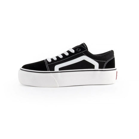 ANDY-Z AZ2001 Black Canvas Sneakers for Women, Lace-up Closure, Comfortable Thick Sole, Textile Material, Ideal Footwear for Casual and Outdoor Use, Perfect for Spring and Autumn, Versatile Women's Shoes. PlatiNum