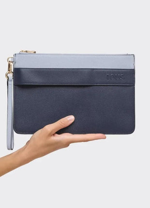 Borsa Tous Audree Saffiano blu e grigia 2002360933