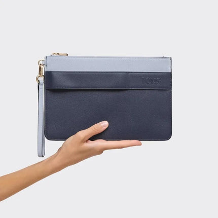 Borsa Tous Audree Saffiano blu e grigia 2002360933