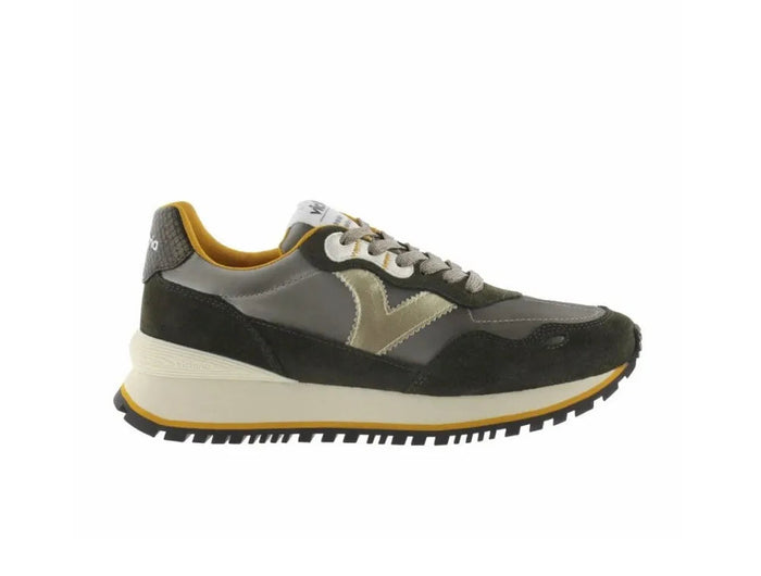 Victoria 1157115 Sneakers for Women in Khaki, Comfortable Lace-up Canvas Footwear with Flat Sole, Ideal for Spring and Outdoor Activities. PlatiNum