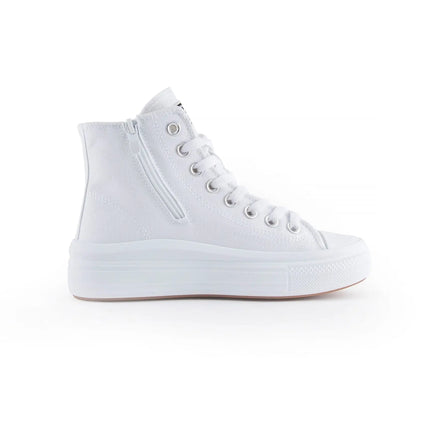 High-top Canvas Shoes for Women by ANDY-Z AZ1007 with Zip Closure, Textile Lining, Comfortable Platform Sole, and Non-Slip Design, Ideal for Casual and Outdoor Use. Perfect Women's Footwear for Spring and Autumn. PlatiNum