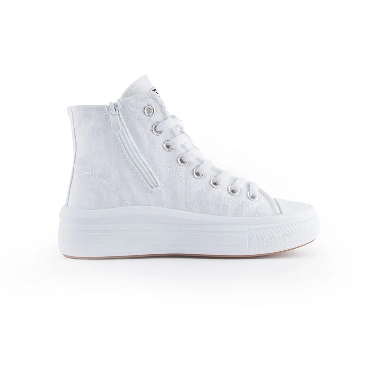 High-top Canvas Shoes for Women by ANDY-Z AZ1007 with Zip Closure, Textile Lining, Comfortable Platform Sole, and Non-Slip Design, Ideal for Casual and Outdoor Use. Perfect Women's Footwear for Spring and Autumn. PlatiNum