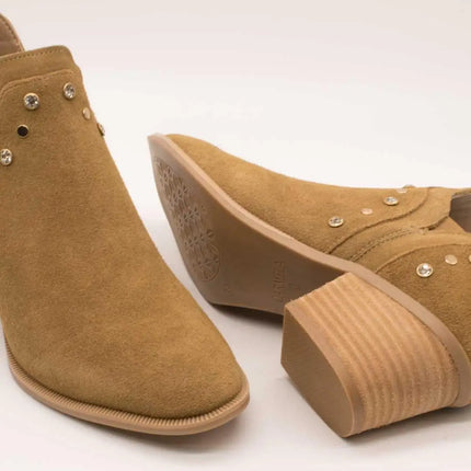 Carmela ankle boot 163147-02 camel suede for women