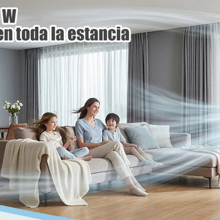 Artree | Ventilatore Silenzioso da Terra. Potente 60W. Oscillazione omnidirezionale a 120º. Ventilazione turbo con 3 velocità e portatile. Ventilatore a basso consumo energetico.