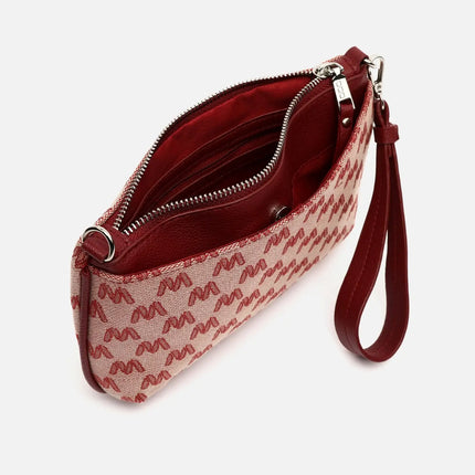 Borsa a tracolla piccola Misako Mongra con manico a mano e stampa monogramma ED. Tasca per il denaro