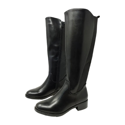 Women's knee-high riding boots with 3.5 cm low heel - evazorteon