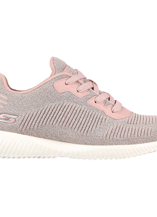 Skechers BOBS Squad Ghost Star - Women's Sneakers with Reflective Mesh Upper, Memory Foam Insole for Comfort, Seamless Design for Reduced Friction, and Flexible Rubber Sole for Traction - Ideal Comfortable Shoes for Daily Use PlatiNum