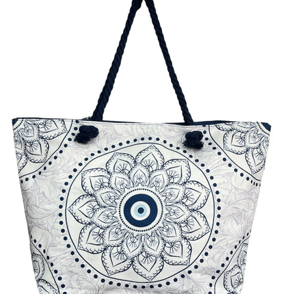 Borsa da spiaggia aggiornata da donna con stampa floreale - Grande capacità