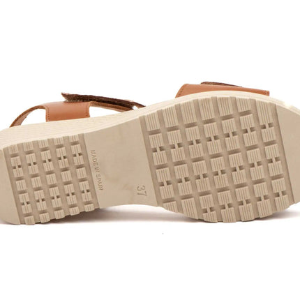 Women's wedge sandals with velcro made in spain model e647 sizes 36 to 41 high style PlatiNum
