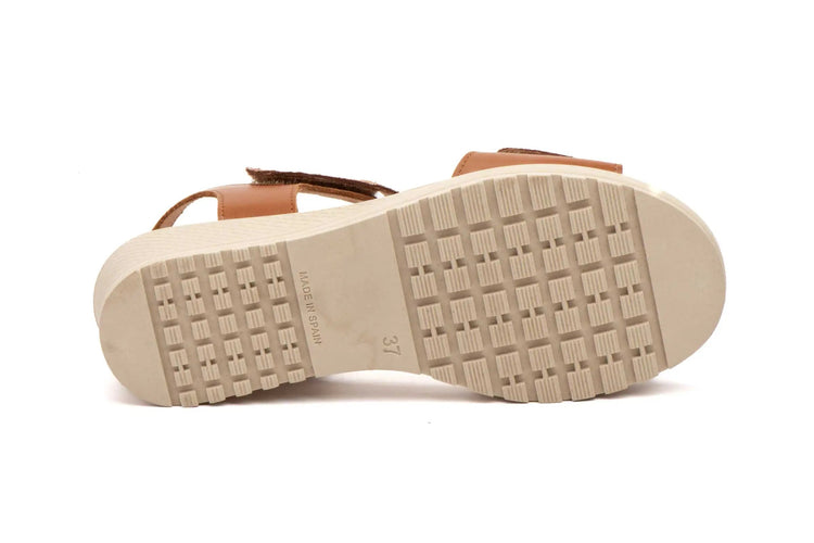 Women's wedge sandals with velcro made in spain model e647 sizes 36 to 41 high style PlatiNum