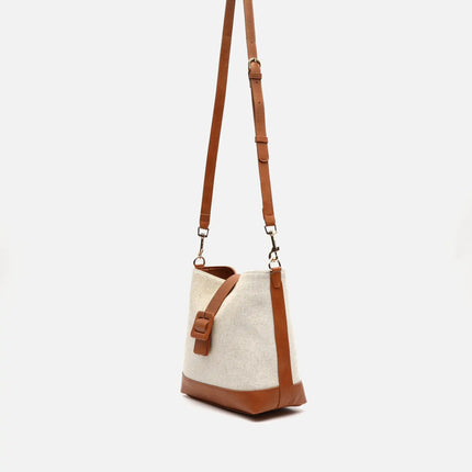 Borsa a spalla effetto rafia Sora con tracolla removibile Raffia / Playa Misako