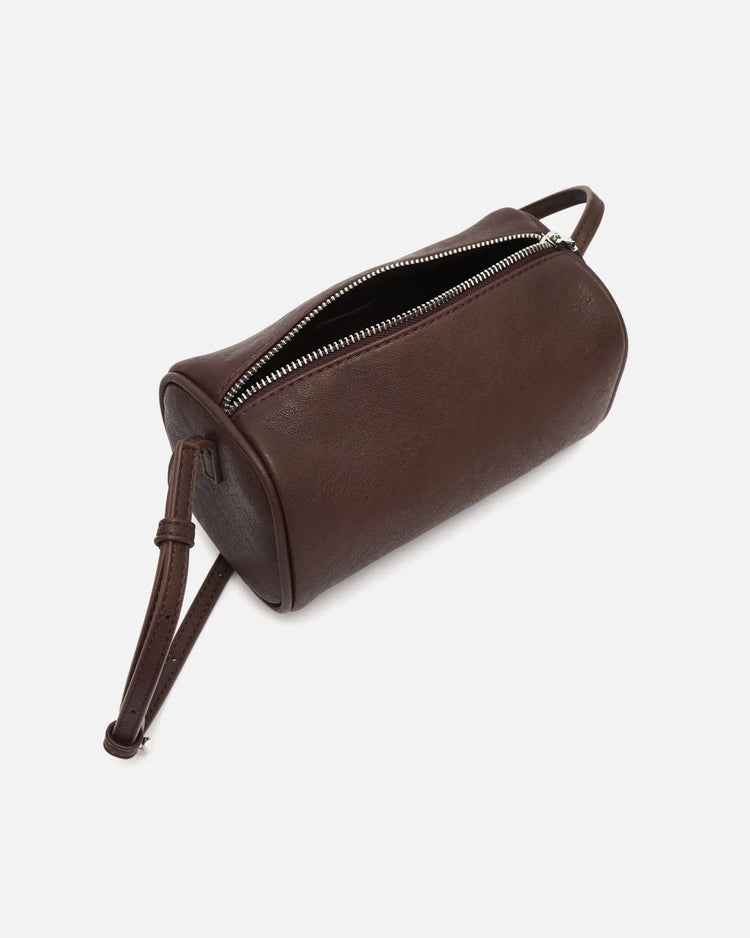Mini Borsa a Tracolla Marrone Luma per Donna - Compatta e Leggera, Design Moderno 100% Poliuretano, Ideale per l'Uso Quotidiano e Look Urbani - Disponibile in Tre Colori