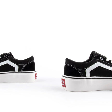 ANDY-Z AZ2001 Black Canvas Sneakers for Women, Lace-up Closure, Comfortable Thick Sole, Textile Material, Ideal Footwear for Casual and Outdoor Use, Perfect for Spring and Autumn, Versatile Women's Shoes. PlatiNum