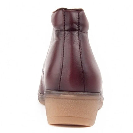 Leather ankle boot with wedge for women. Akila leather polish 104902
