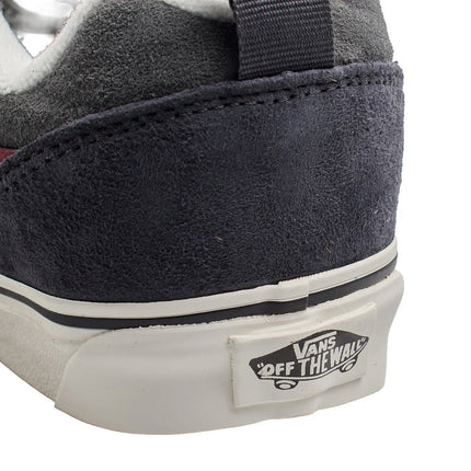 Vans Knu Skool Sneakers for Men and Women VN000D22BGG1, featuring water-repellent velour leather, cushioned tongue, thick sole, and a stylish 90s retro design, perfect for urban skaters and rainy days. PlatiNum