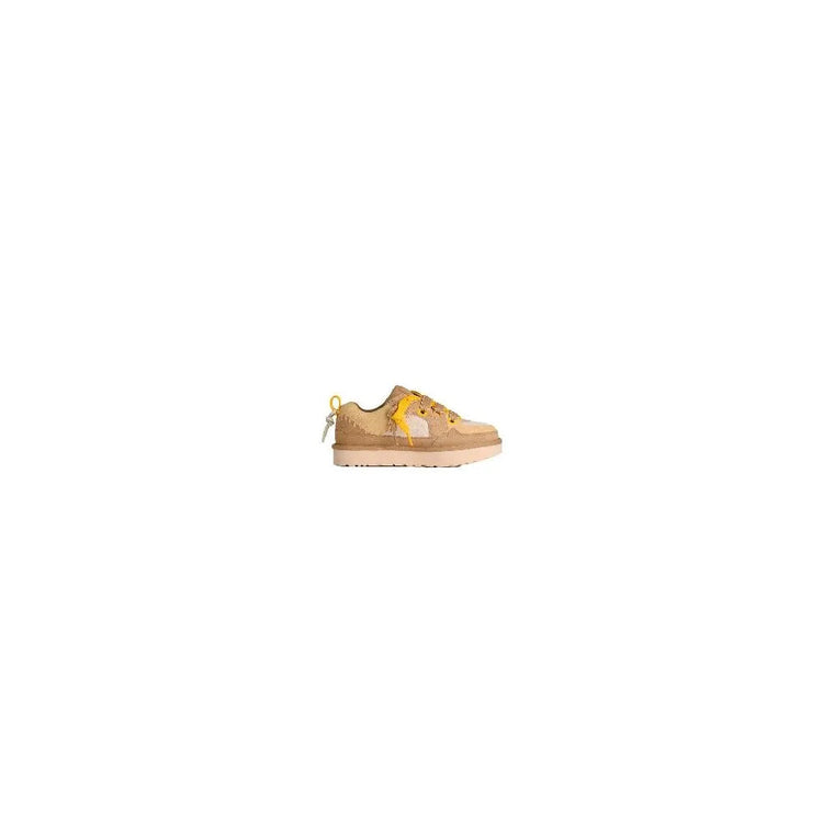 UGG W Lo Lowmel Biarritz Women's Beige Sneakers, comfortable casual footwear with a breathable design, perfect for autumn and spring, ideal for walking and outdoor activities. PlatiNum