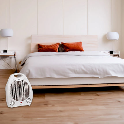 Jocca electric heater, portable, compact size, with 2 speeds of heat function, fan function, ambient temperature regulator and 2000w of power