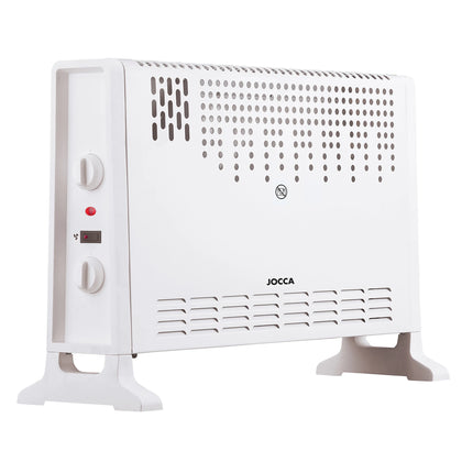 Electric Convector Heater JOCCA 2000W with Adjustable Thermostat, 3 Heat Levels, Turbo Function, Compact and Silent Design, Available in White or Black, Perfect for Low Consumption Heating.