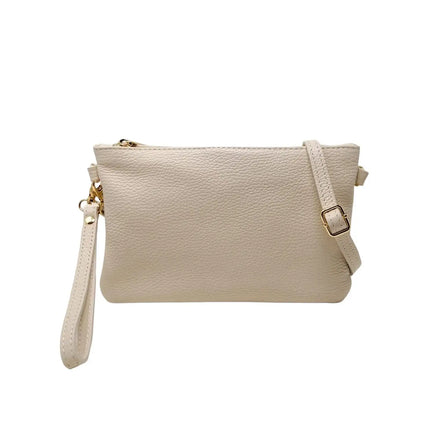 Pochette da Donna in Vera Pelle Made in Italy Mini Borsa a Mano con Tracolla e Bracciale - Mya di Mauro Pelletteria